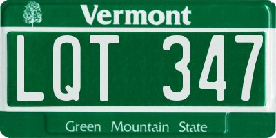 VT license plate LQT347