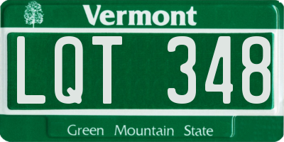 VT license plate LQT348