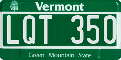 VT license plate LQT350