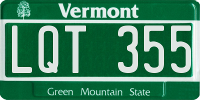 VT license plate LQT355