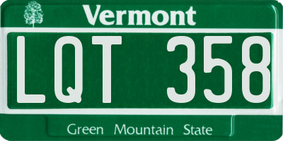 VT license plate LQT358