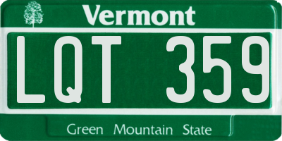 VT license plate LQT359