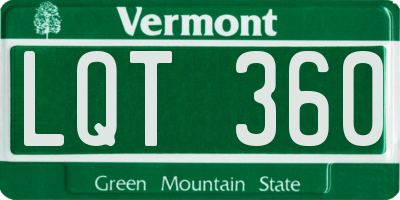 VT license plate LQT360