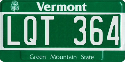 VT license plate LQT364