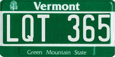 VT license plate LQT365