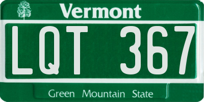 VT license plate LQT367