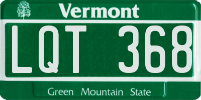 VT license plate LQT368