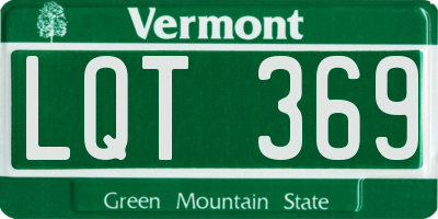 VT license plate LQT369