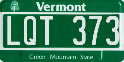 VT license plate LQT373
