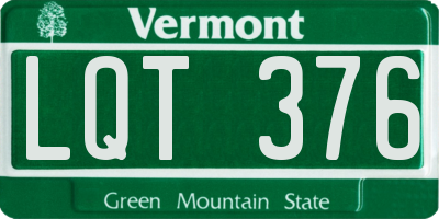 VT license plate LQT376