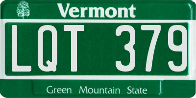VT license plate LQT379