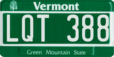 VT license plate LQT388