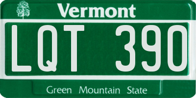 VT license plate LQT390