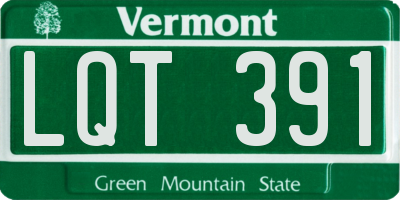 VT license plate LQT391