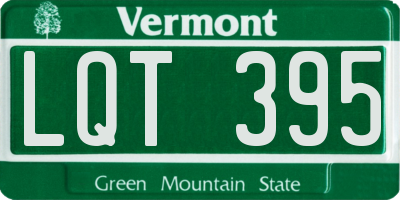 VT license plate LQT395