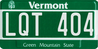 VT license plate LQT404