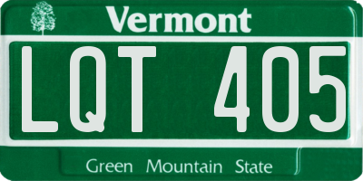 VT license plate LQT405