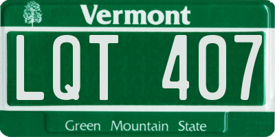 VT license plate LQT407