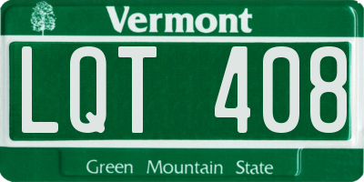 VT license plate LQT408