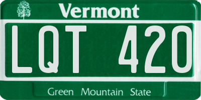 VT license plate LQT420