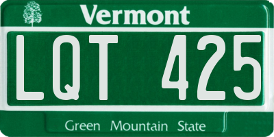 VT license plate LQT425