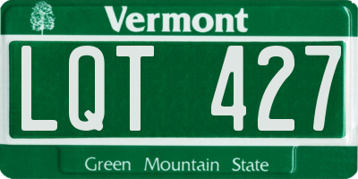 VT license plate LQT427