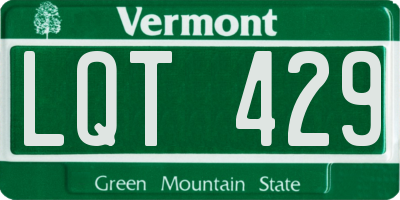 VT license plate LQT429