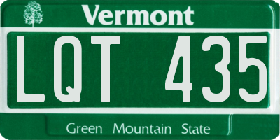 VT license plate LQT435