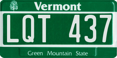 VT license plate LQT437