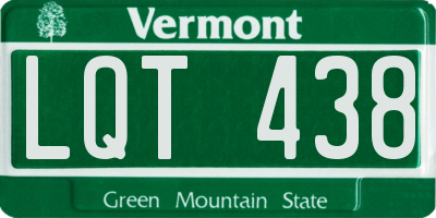 VT license plate LQT438
