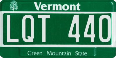 VT license plate LQT440