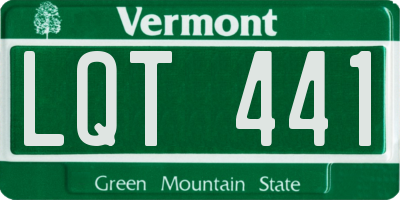 VT license plate LQT441