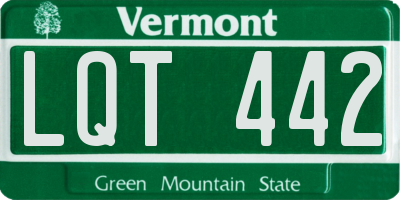 VT license plate LQT442