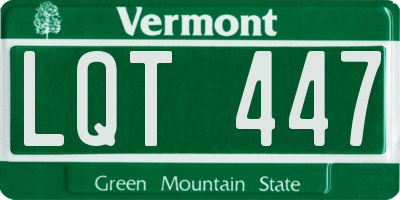 VT license plate LQT447