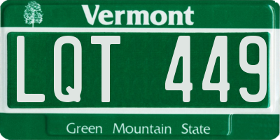 VT license plate LQT449