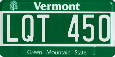 VT license plate LQT450