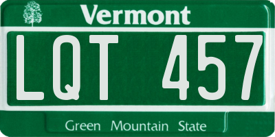 VT license plate LQT457