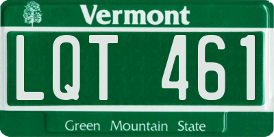 VT license plate LQT461