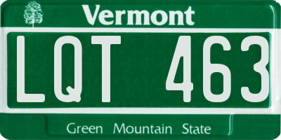 VT license plate LQT463