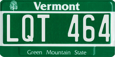 VT license plate LQT464
