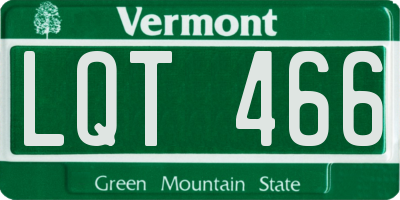 VT license plate LQT466