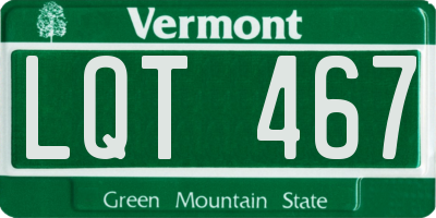 VT license plate LQT467
