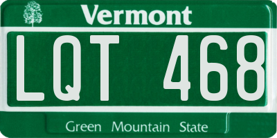 VT license plate LQT468