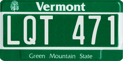 VT license plate LQT471
