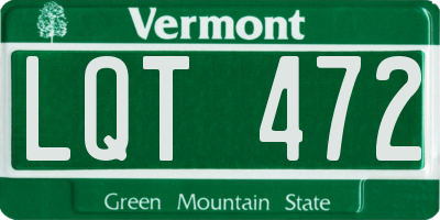 VT license plate LQT472