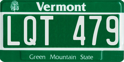 VT license plate LQT479