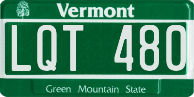 VT license plate LQT480