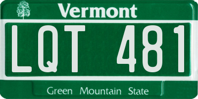VT license plate LQT481