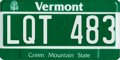 VT license plate LQT483