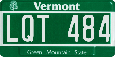 VT license plate LQT484
